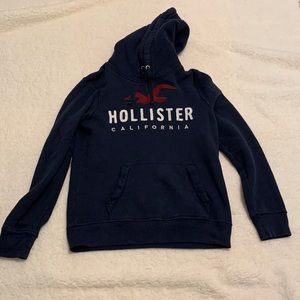 Hollister navy Sherpa hood hoodie